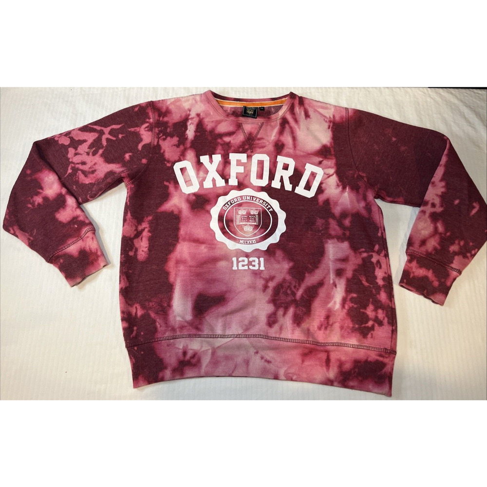 Oxford University Sweatshirt Men’s Medium Pink Tie Dye Long Sleeve Crew Neck